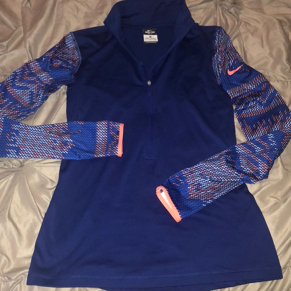 Nike Tops - SALE! Nike💗Dry-fit navy coral pullover 1/4 zip SM